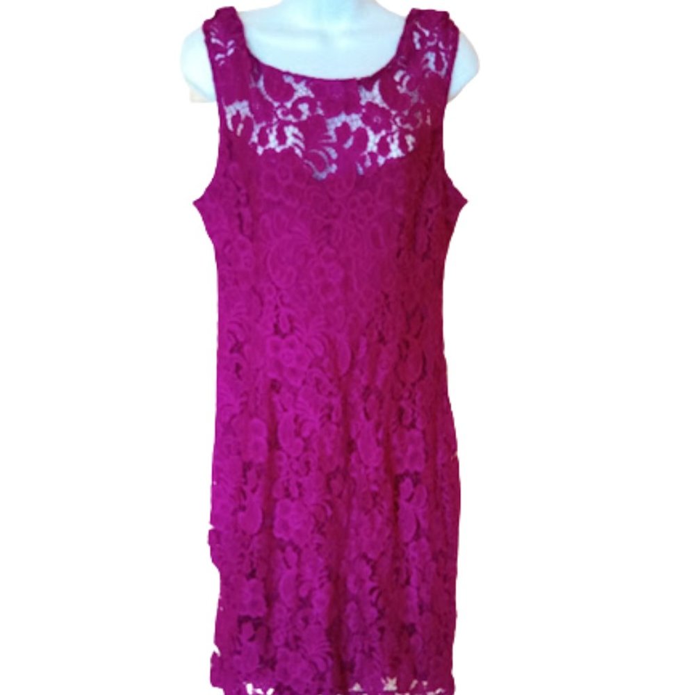 LE CHATEAU  Deep Fuchsia Pink Stretch Lace Dress Size XXL NEW NWT